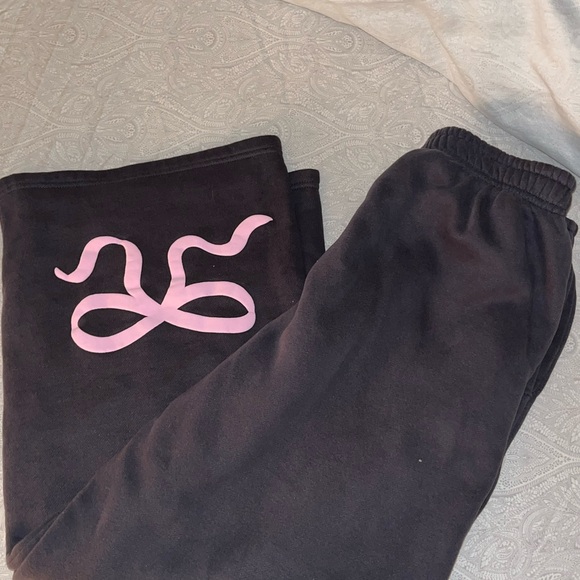 Edikted Black Joggers with Pink Design - Picture 2 of 3